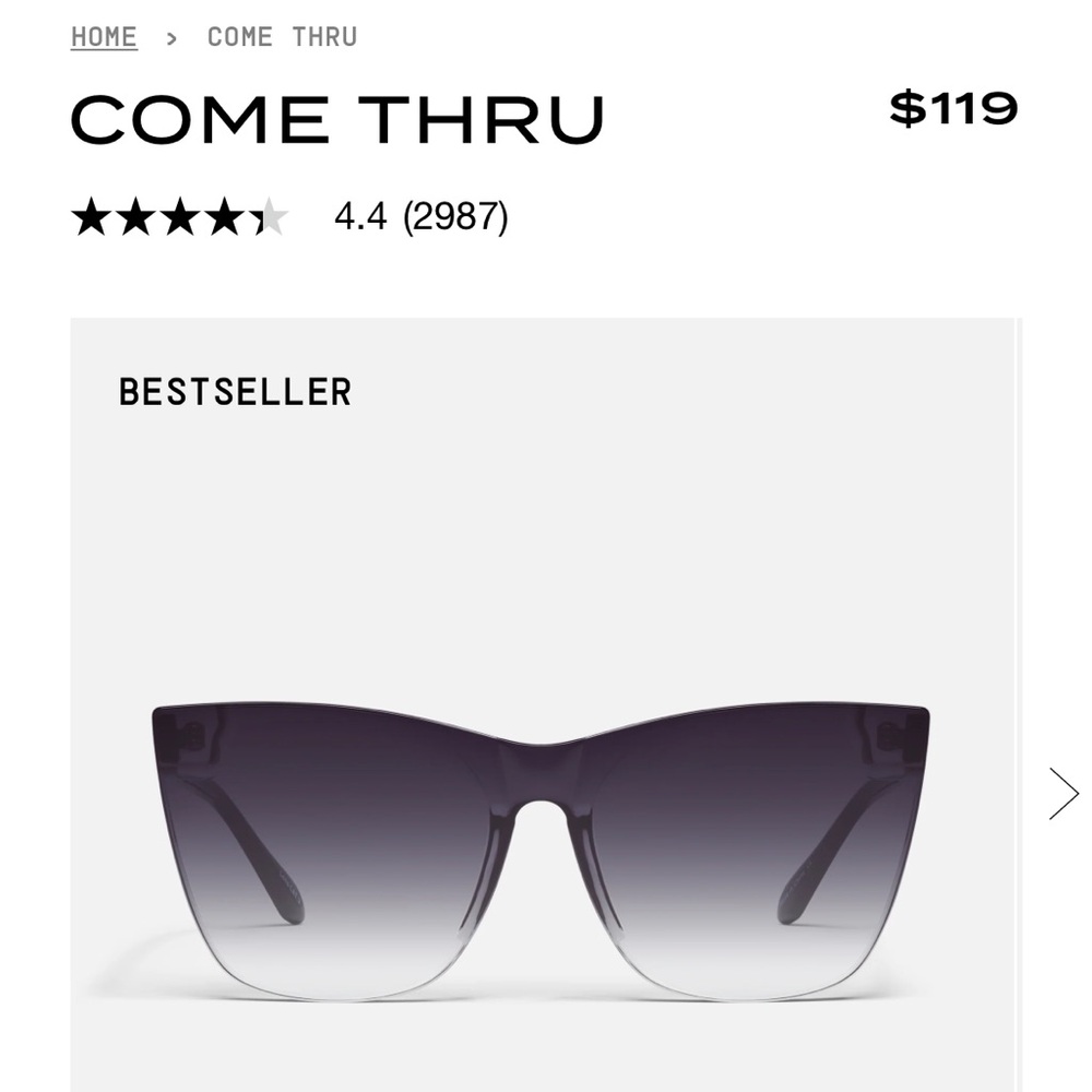 Quay Australia Black Cat-Eye Sunglasses